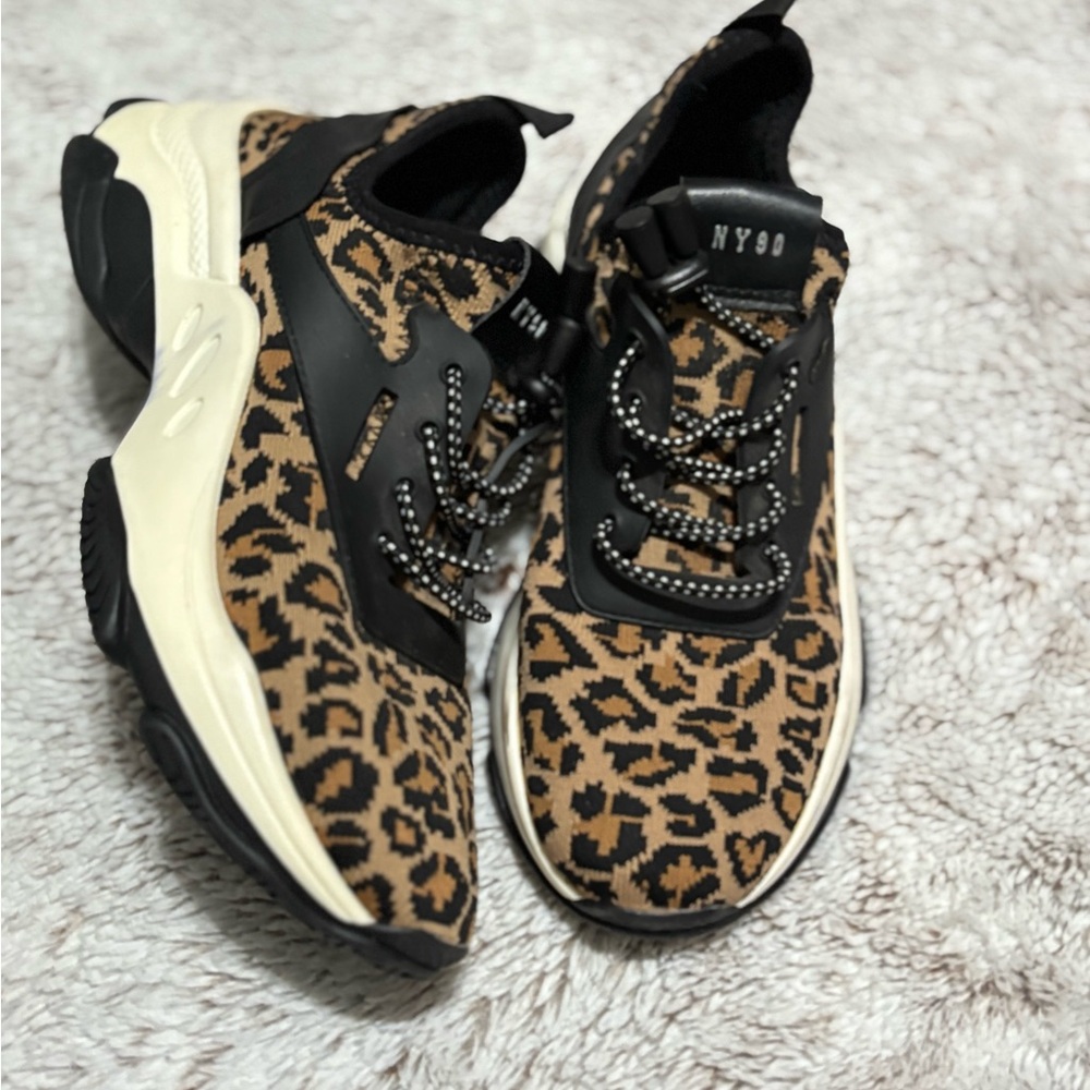 Leopard Print Sneakers with Black Accents